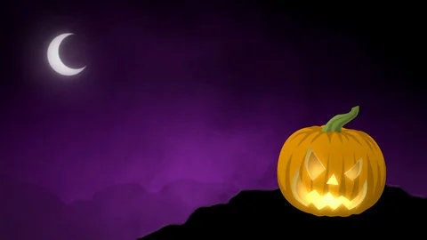 Animated Halloween Jack-O-Lantern Backdrop Stock Footage 124648097