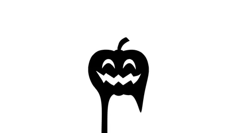 Animated Halloween pumpkin with smiling face on white background Stock Footage 327761565