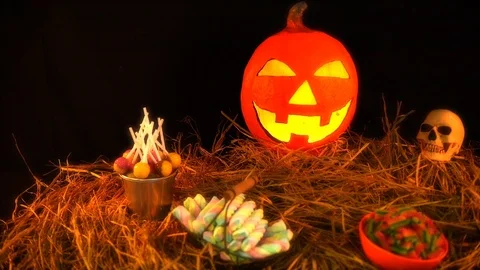 Animated of Halloween theme with prop Stock Footage 94551933