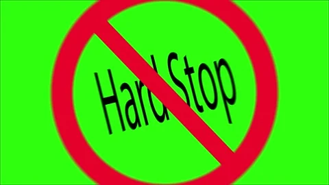 Animated Halt Stop Warning Sign with Red Prohibition Circle 4k Stock Footage 310914683