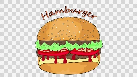 Animated hamburger on a blank background. Stock Footage 147138409