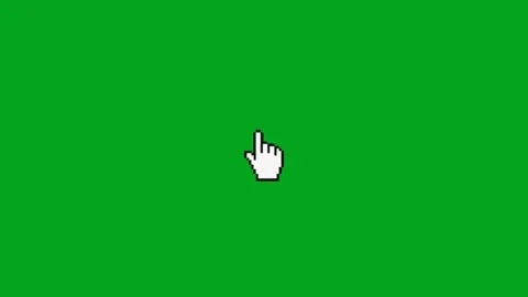 Animated Hand Click Cursor Icon Stock Footage 340463491