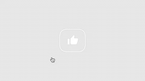 Animated hand cursor clicks on the thumbs up  Rounded icon . Thumb up. Loop a Stock Footage 147977830