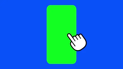 Animated Hand Cursor Finger Gesture Scrolling Up Video List or Content Feed.. Stock Footage 309516440