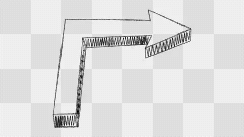 Animated hand-drawn arrow 5 Stock Footage 261192945