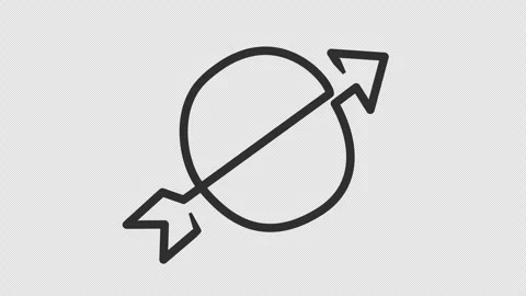 Animated hand-drawn arrow through circle icon in continuous line style Stock Footage 311324120