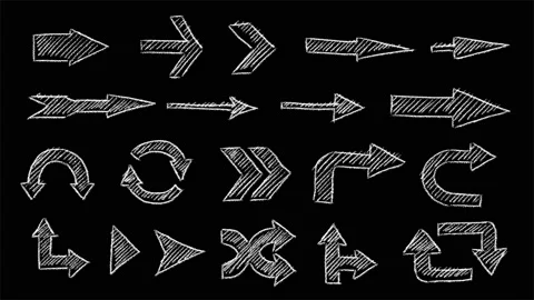 Animated Hand Drawn Arrows Pointer Set. Stock Footage 152826269