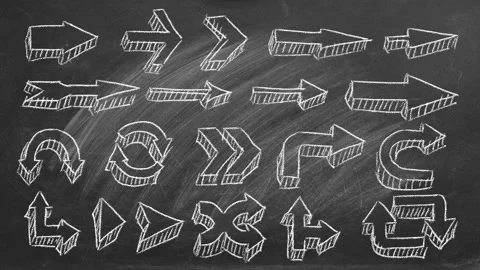Animated Hand Drawn Arrows Pointer Set. Stock Footage 155920573