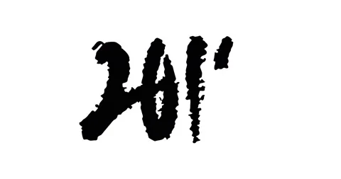 Animated Hand Drawn Calligraphy 2018 Black on White 動画素材 96523423