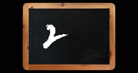 Animated Hand Drawn Calligraphy 2020 Blackboard on Alpha Video stock 119861822