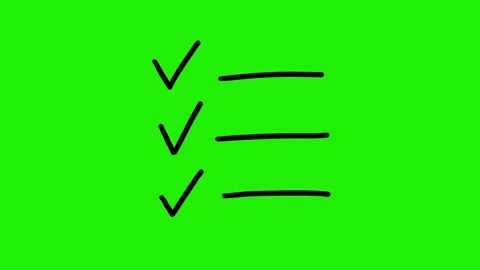 Animated Hand-Drawn Check Marks and Underlines on Green Screen, Checklist Tick M Stock Footage 320355675