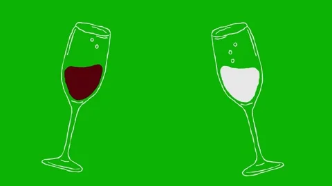 Animated Hand Drawn Clinking Wine Glasses | Cheers Celebration Motion Graphic  Stock Footage 324895349