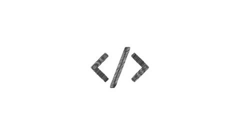 Animated hand drawn coding symbol appearing Stock Footage 347799440
