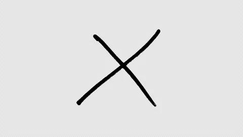 Animated Hand Drawn Cross Mark Cancel Icon Motion Graphics Overlay Stock-Footage 347363192