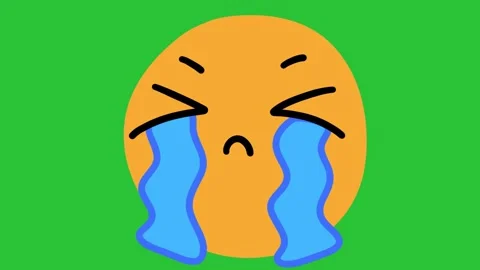 Animated Hand Drawn Crying Sad Emoji Effect Green Screen Overlay Stockbeeldmateriaal 340532136