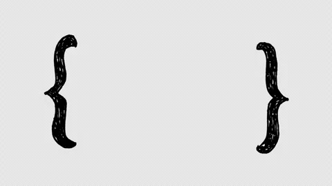 Animated Hand Drawn Curly Brackets Motion Graphics Overlay Stock-Footage 347363808