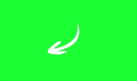 Animated hand drawn doodle arrows on green screen background, white curved .. Stock Footage 308861156