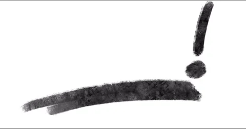 Animated hand drawn exclamation mark and underscore lines with copy space i.. Vídeos de archivo 226049733