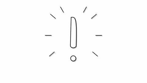 Animated hand drawn exclamation mark on white background. 4K Video stock 343264960