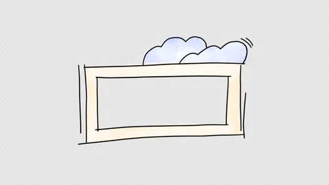 Animated hand drawn frame with doodle clouds. Video clip with alpha channel. Stock Footage 301072830