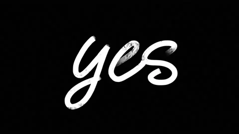 Animated Hand drawn illustration calligraphy text lettering. White script 'Yes Video stock 164549647