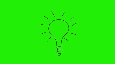 Animated Hand-Drawn Light Bulbs on Green Screen, Doodle Style, Idea Stock-Footage 320355680