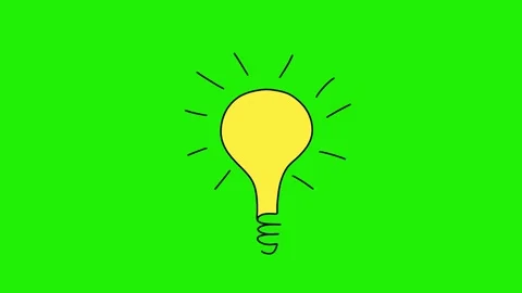 Animated Hand-Drawn Light Bulbs on Green Screen, Doodle Style, Idea Stock-Footage 320355684