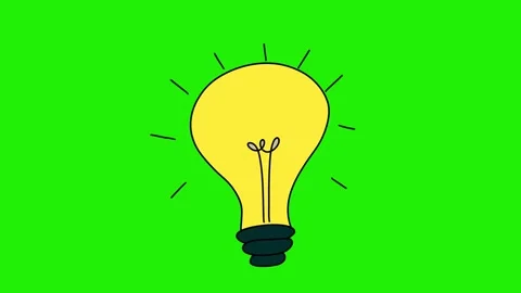 Animated Hand-Drawn Light Bulbs on Green Screen, Doodle Style, Idea Stock-Footage 320355686