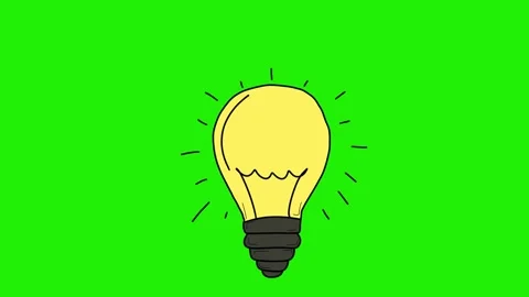 Animated Hand-Drawn Light Bulbs on Green Screen, Doodle Style, Idea Stock-Footage 320355701