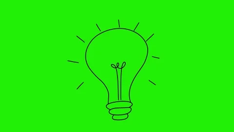 Animated Hand-Drawn Light Bulbs on Green Screen, Doodle Style, Idea Stock-Footage 320355702