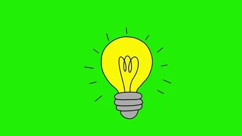 Animated Hand-Drawn Light Bulbs on Green Screen, Doodle Style, Idea Stock-Footage 320355706