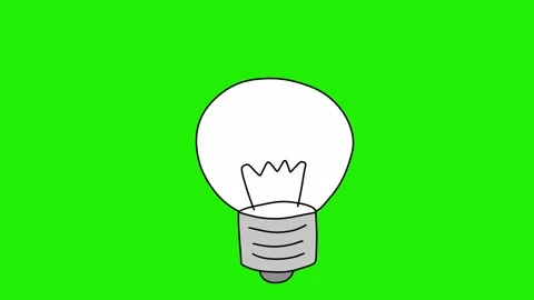 Animated Hand-Drawn Light Bulbs on Green Screen, Doodle Style, Idea Stock-Footage 320355721