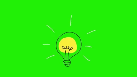 Animated Hand-Drawn Light Bulbs on Green Screen, Doodle Style, Idea Stock-Footage 320355722