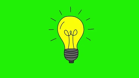 Animated Hand-Drawn Light Bulbs on Green Screen, Doodle Style, Idea Stock-Footage 320355759