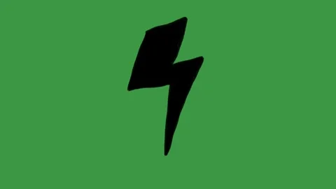 Animated Hand-Drawn Lightning Bolt Green Screen.  Doodle Element. Video stock 320844573