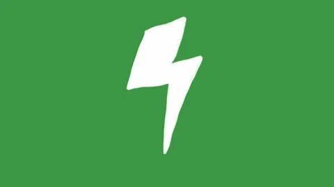 Animated Hand-Drawn Lightning Bolt Green Screen.  Doodle Element. Video stock 320844575