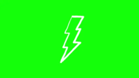 Animated Hand Drawn Lightning Symbol on Green Screen Stock Footage 312968364