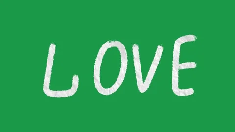 Animated Hand Drawn Love Text Doodle Overlay for Green Screen Stockbeeldmateriaal 334579566