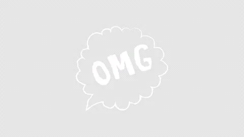 Animated hand drawn OMG speech bubble with distortion Stock Footage 330427756