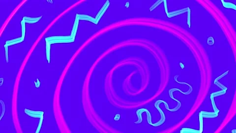 Animated hand drawn pattern or background in psychedelic vibrant colors Stock Footage 231990208