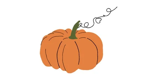 Animated hand drawn pumpkin with growing vine on white background Vídeos de archivo 341863435