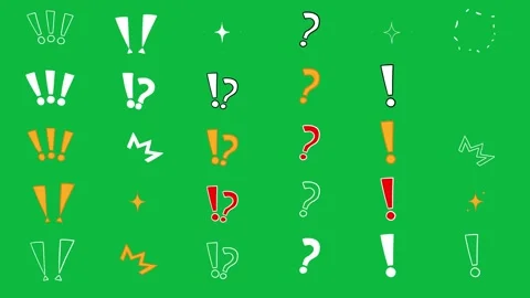 Animated Hand Drawn Punctuation Marks Exclamation Question Mark Green Screen 스톡 동영상 343094929