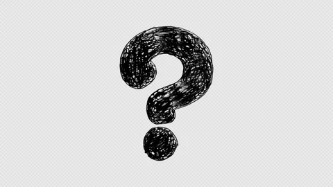 Animated Hand Drawn Question Mark Icon Crayon Sketch Motion Graphics Overlay Stock-Footage 347357484
