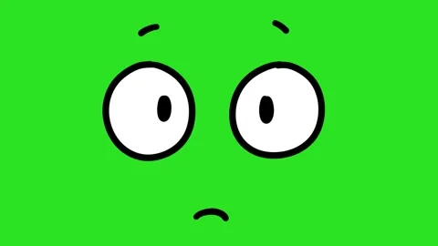 Animated Hand Drawn Sad Pouting Face Green Screen Overlay Stockbeeldmateriaal 340532024
