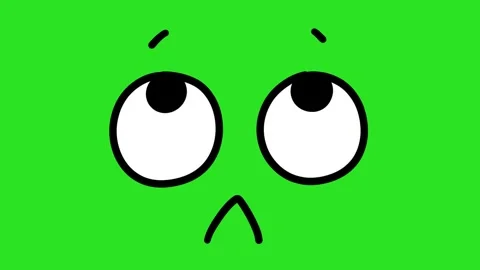 Animated Hand Drawn Sad Pouting Face Green Screen Overlay 動画素材 340532029