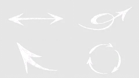 Animated Hand Drawn Scribble Arrow Collection with Transparent Background Stockbeeldmateriaal 338199317