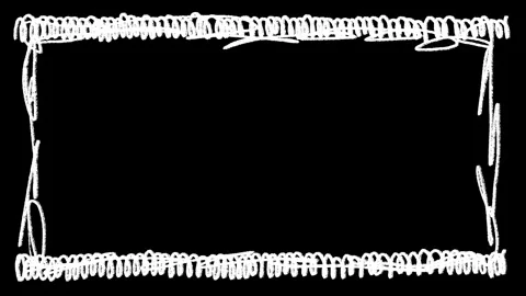 Animated Hand Drawn Scribble Rectangle Border with Rough Pencil Sketch Frame Stock Footage 340274141