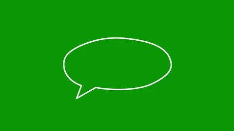 An animated hand drawn smooth speech bubble in white outline on chroma key Stock-Footage 346824792