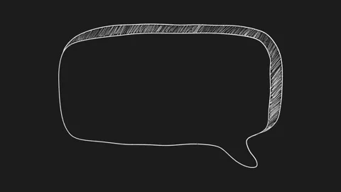 Animated Hand Drawn Speech Bubble Loop on Black Background Stock Footage 330367901