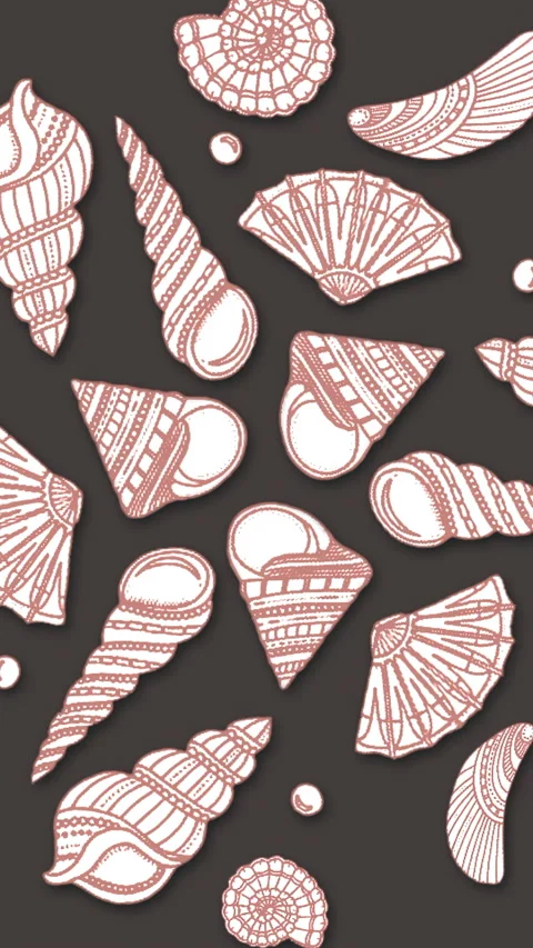 Animated Hand Drawn Summer pattern design. Beach objects Isolated on White Stock Footage 281519514